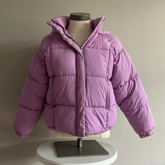 Zara kids purple puffer jacket